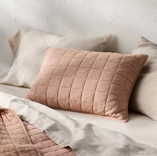 KING FUNDAS DE ALMOHADA DE EDREDÓN DE MEZCLA DE LINO TONO ARCILLA DE ADOBE LIGERA CASALUNA™