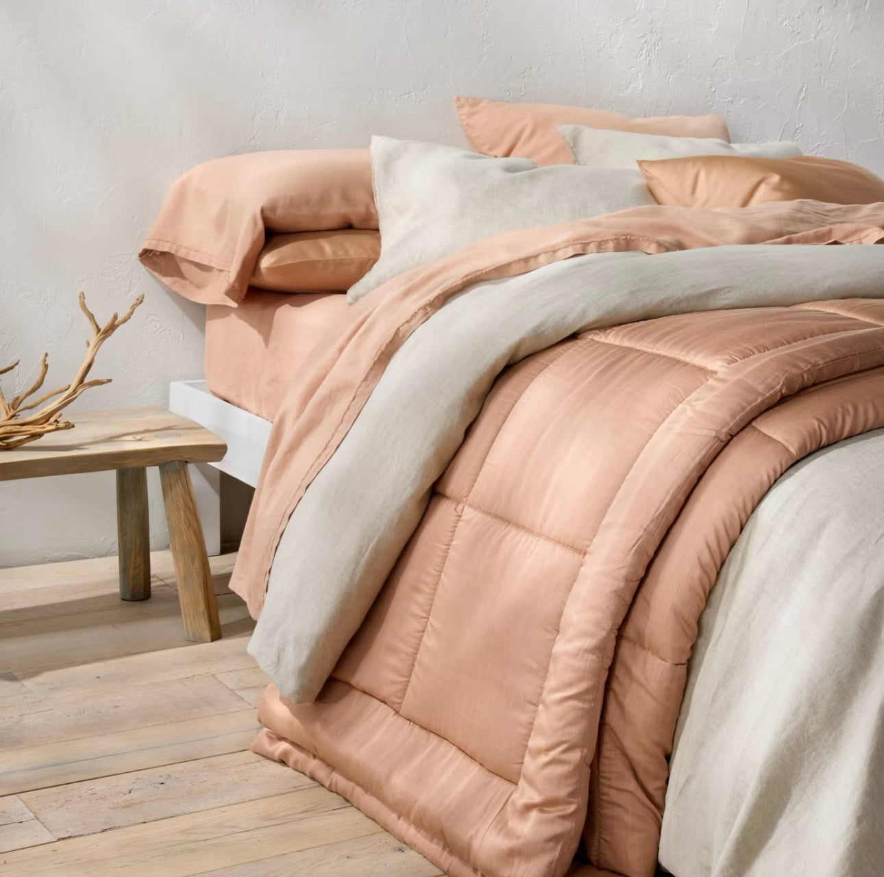DUVET COVER + Fundas de Almohada | 100% Lino Europeo | CASALUNA™ Ideal para camas Matrimonial y Queen