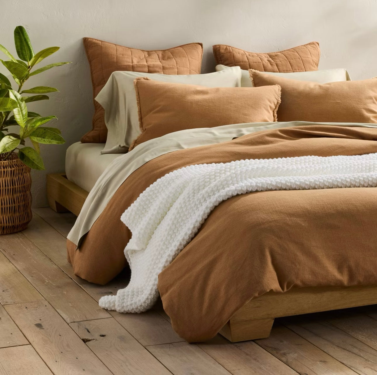 DUVET COVER y Fundas de Almohada | Mezcla de Lino | CASALUNA™ Ideal para camas Matrimonial y Queen