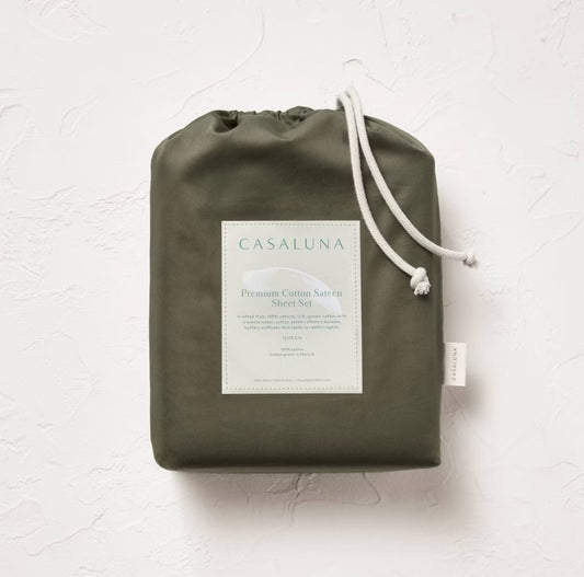 MATRIMONIAL Juego de Sábanas Sateen | 600 Hilos | 100% Algodón Premium | CASALUNA™