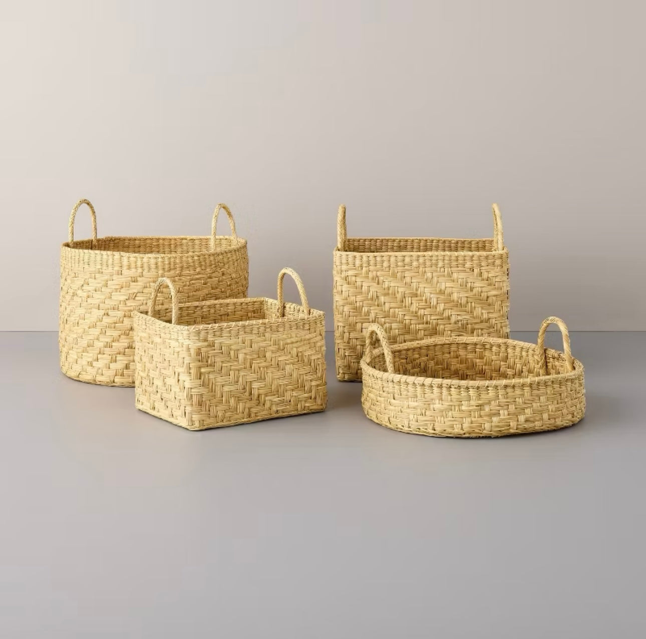 Cesta de Almacenamiento Decorativa | Tejido de Hierba Marina | HEARTH & HAND™