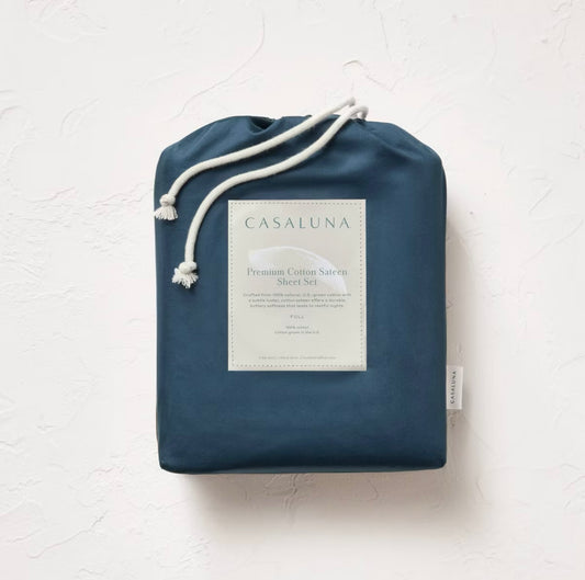 KING Juego de Sábanas Sateen | 600 Hilos | 100% Algodón Premium | CASALUNA™