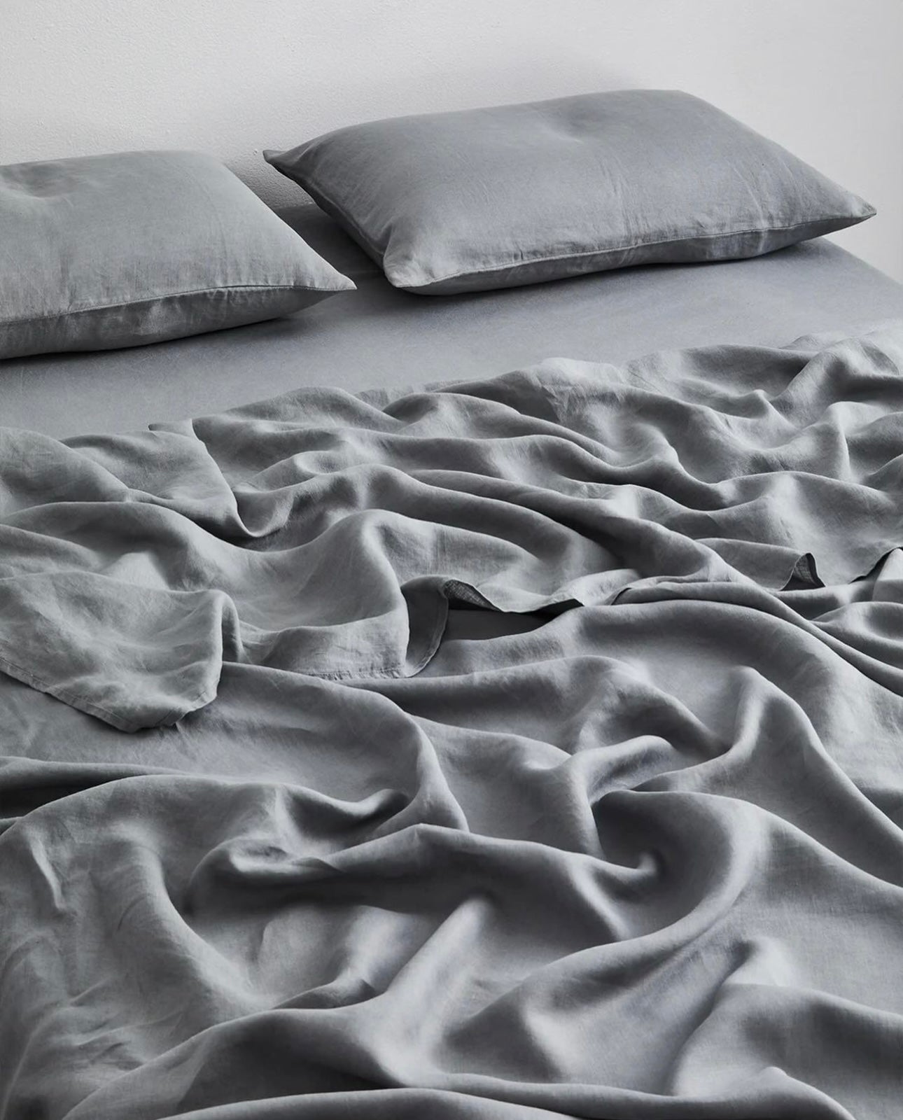 KING SABANA ENCIMERA 100 % LINO FRANCÉS - TONO GRIS - BED THREADS. ¡𝘚𝘰𝘭𝘰 𝘲𝘶𝘦𝘥𝘢 1!