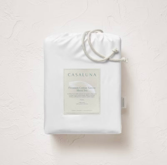 QUEEN Set de Sábanas 100% Algodón Satén 500 Hilos | CASALUNA™