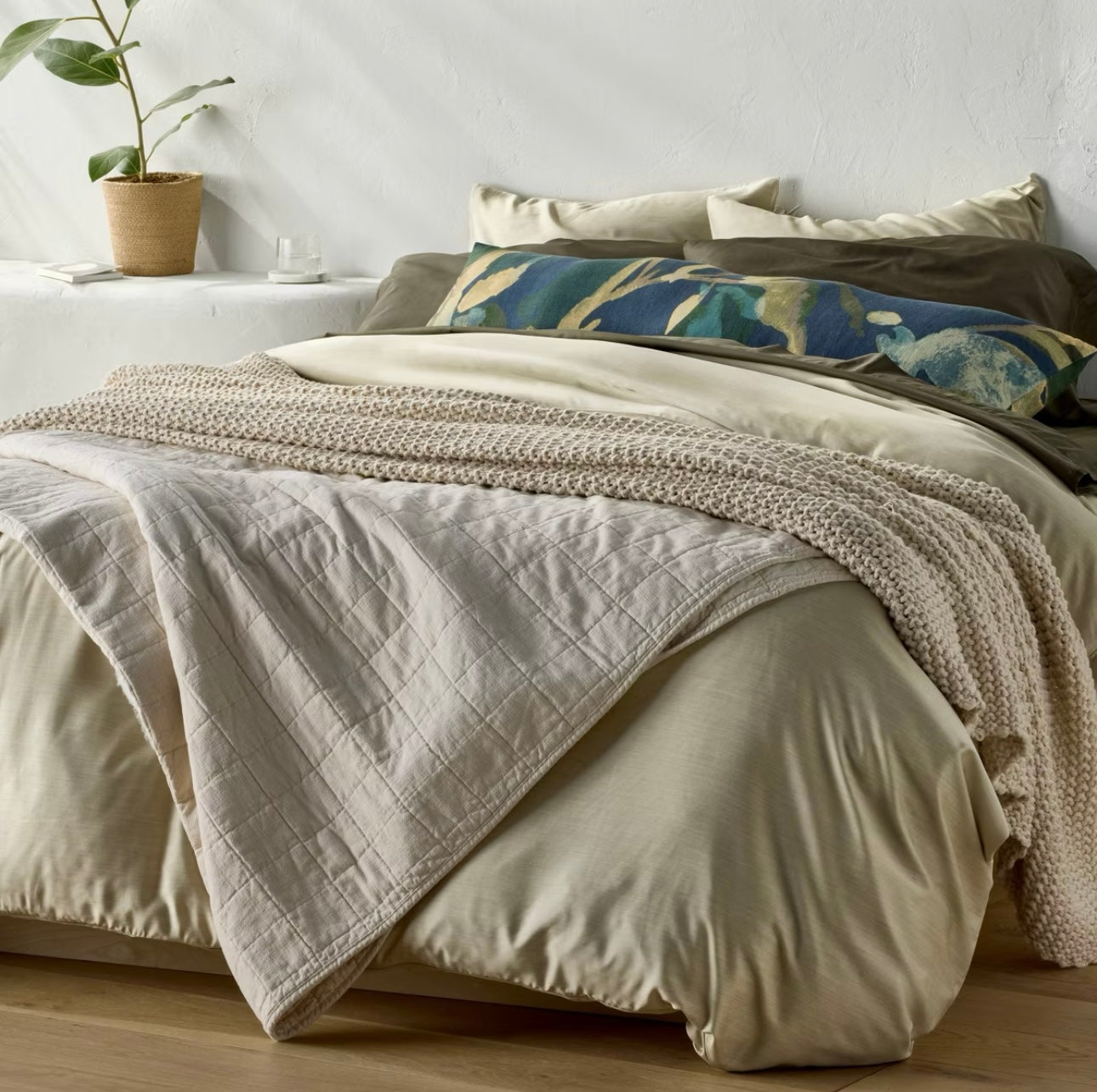 KING Juego de Sábanas Sateen | 600 Hilos | 100% Algodón Premium | CASALUNA™