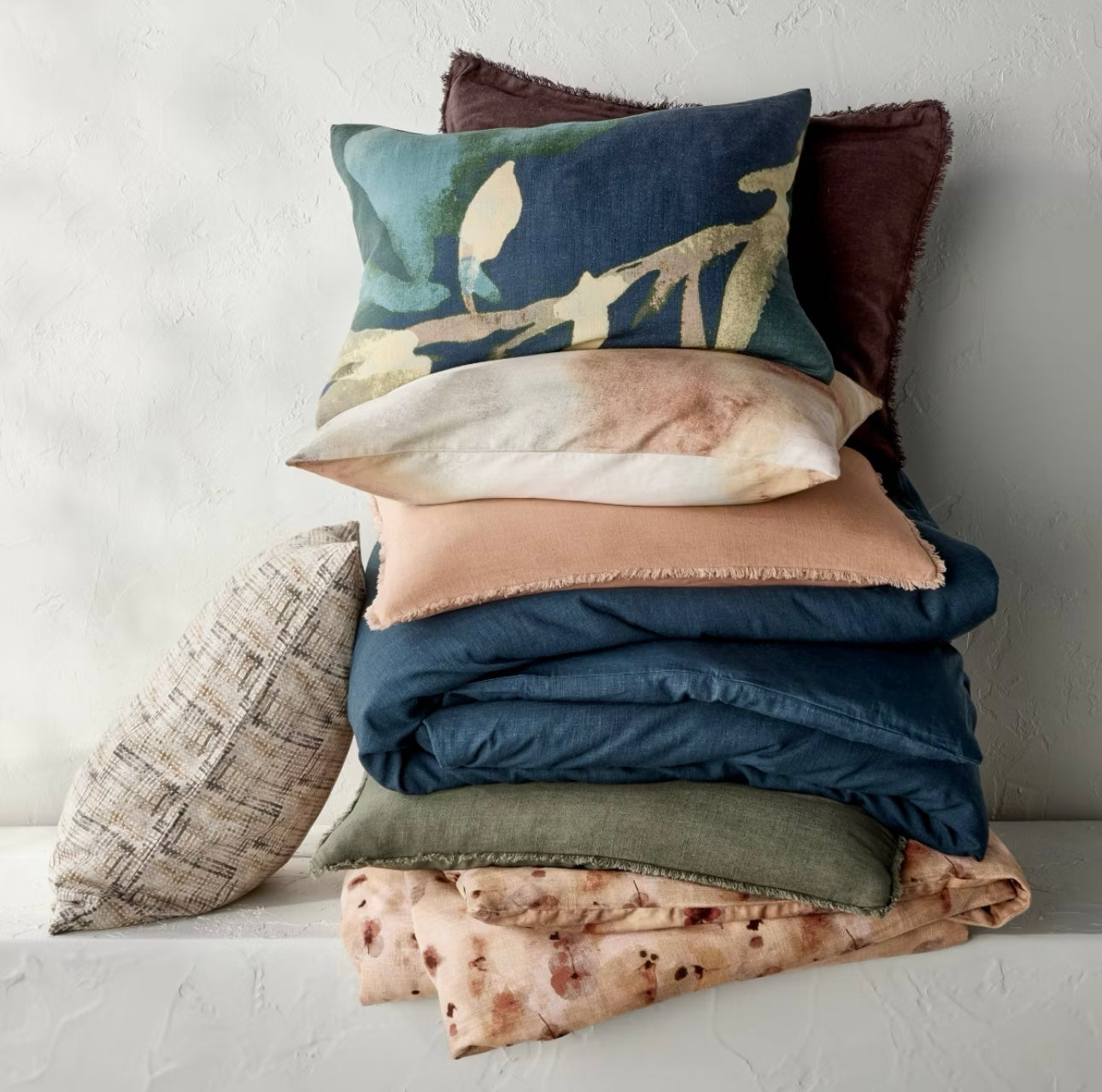 DUVET COVER de Mezcla de Lino Pesado con Estampado Acuarela Lavado | CASALUNA™
Ideal para camas Matrimonial y Queen