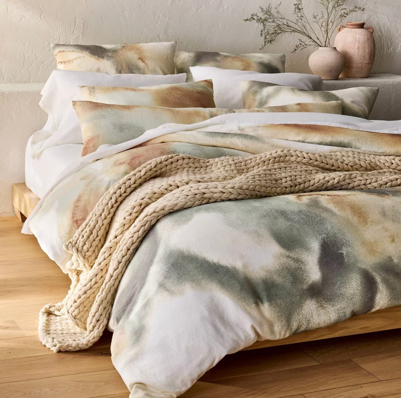 DUVET COVER de Mezcla de Lino Pesado con Estampado Acuarela Lavado | CASALUNA™
Ideal para camas Matrimonial y Queen