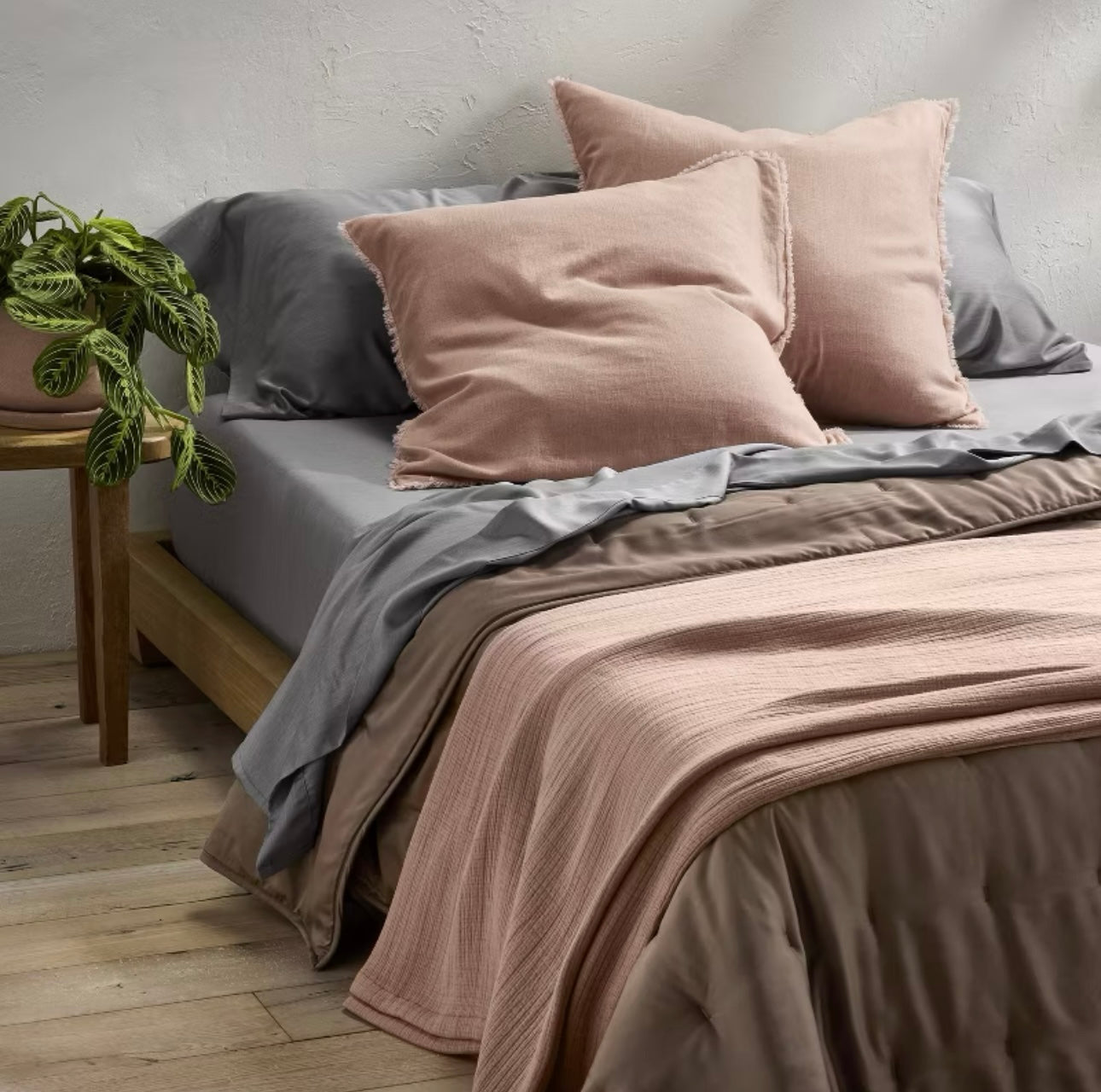 Colcha y Fundas de Almohada a Juego | Rayón de Bambú | CASALUNA™ Ideal para camas Matrimonial y Queen