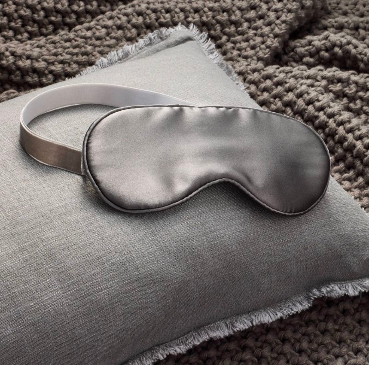 Antifaz de Seda Gris | 100% Seda Natural | CASALUNA™