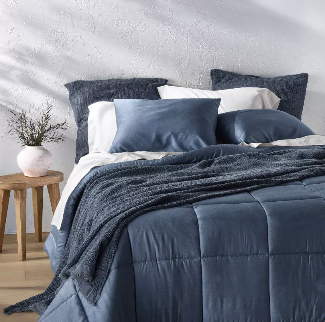 MATRIMONIAL Juego de Sábanas Lisas de Percal Supima Lavado 100% Algodón 250 Hilos | CASALUNA™