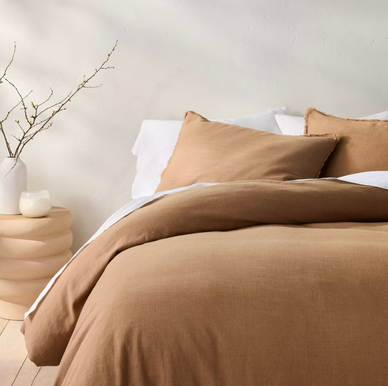 DUVET COVER y Fundas de Almohada | Mezcla de Lino | CASALUNA™ Ideal para camas Matrimonial y Queen
