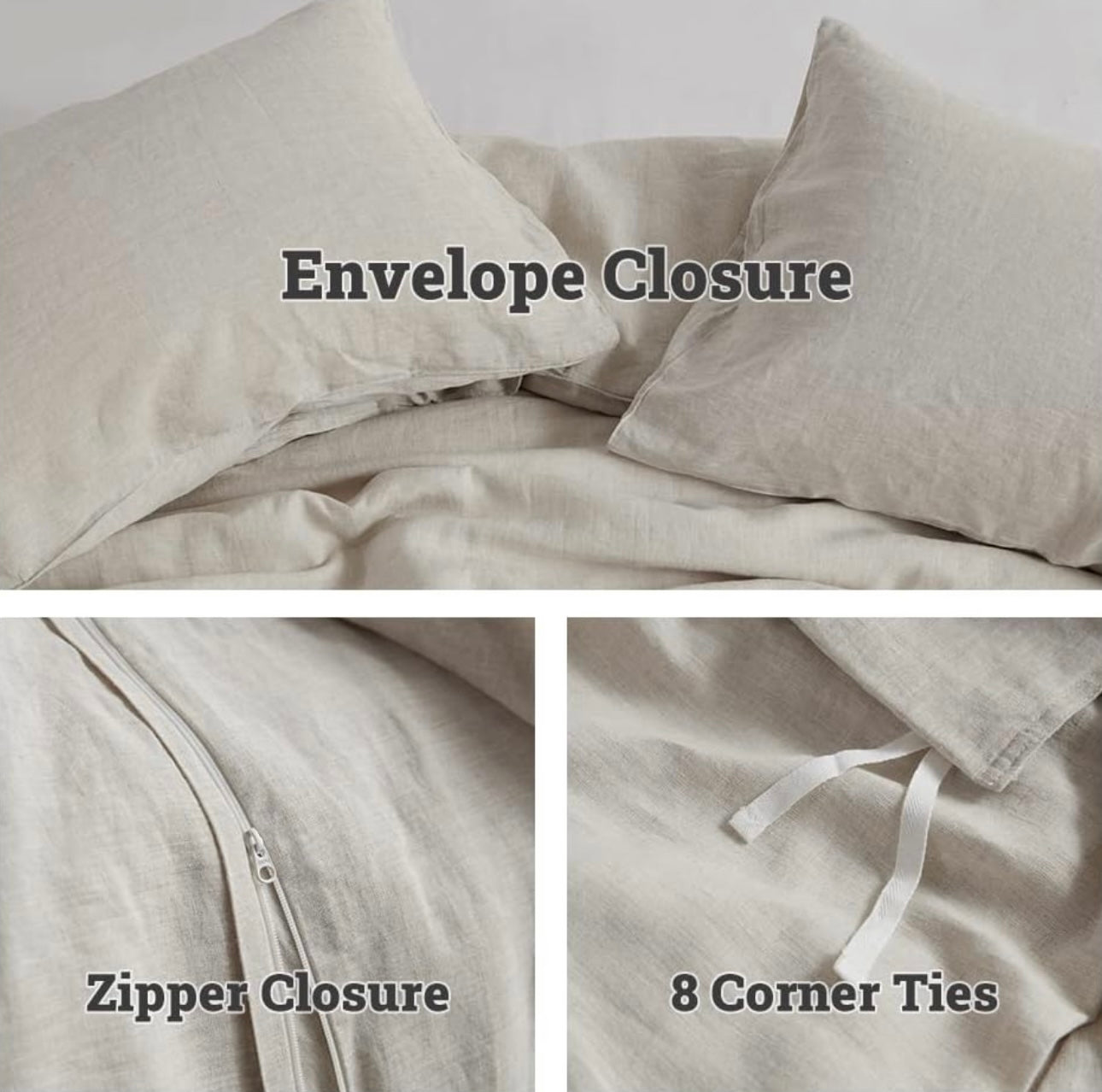 Set de Duvet Cover 3 Piezas | 100% Lino Francés Lavado a la Piedra | Natural Linen