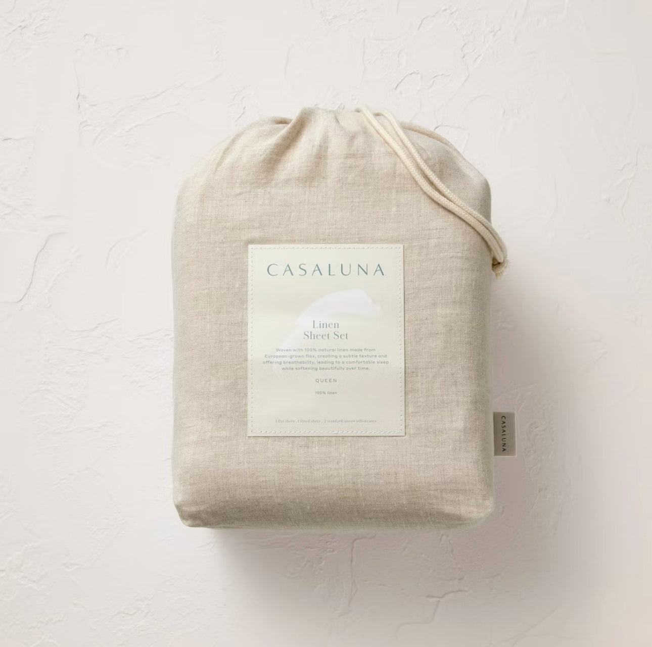 MATRIMONIAL Set de Sábanas 100% Lino | Tono Natural | CASALUNA™