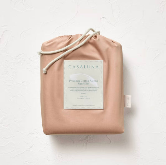 QUEEN Set de Sábanas Sateen 600 Hilos | 100% Algodón | CASALUNA™
