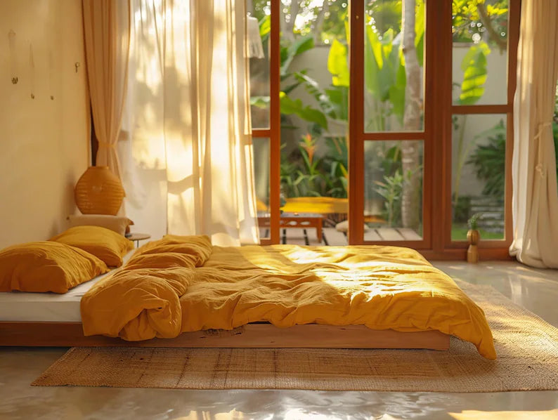 100% Cañamo DUVET COVER y Fundas de Almohada | CASALUNA™ Ideal para camas Matrimonial y Queen