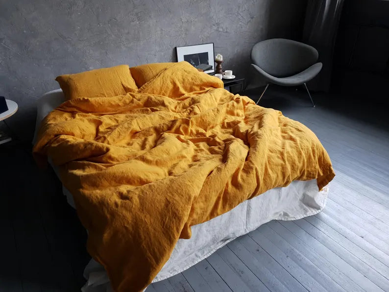 100% Cañamo DUVET COVER y Fundas de Almohada | CASALUNA™ Ideal para camas Matrimonial y Queen