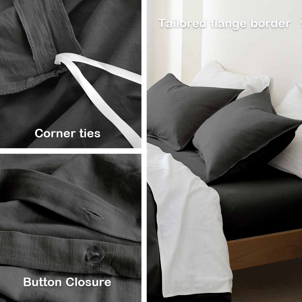 DUVET COVER KING y Fundas de Almohada a Juego de Bambú y Algodón ¡𝘚𝘰𝘭𝘰 𝘲𝘶𝘦𝘥𝘢 1!