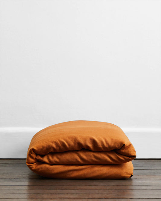 QUEEN 100 % LINO TONO ÓXIDO FUNDA DE DUVET, BED THREADS