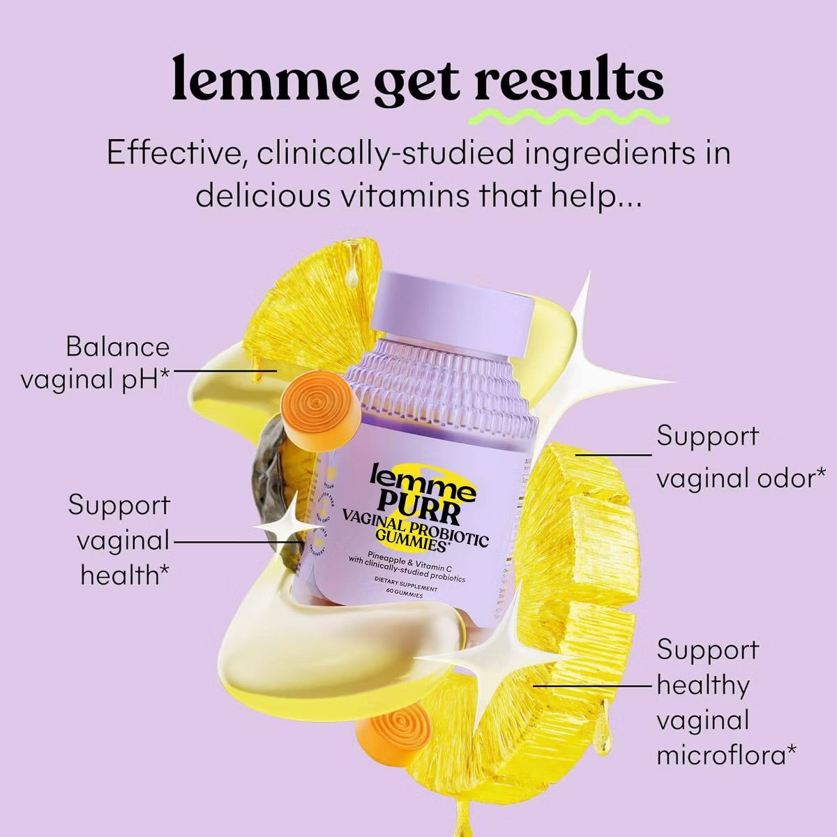 Lemme Purr | Vaginal Probiotic Gummies 
60 Gummies