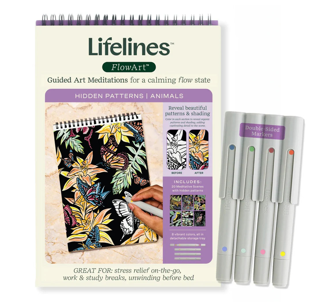FlowArt™ Cuaderno de Arte Relajante | Hidden Patterns Animals