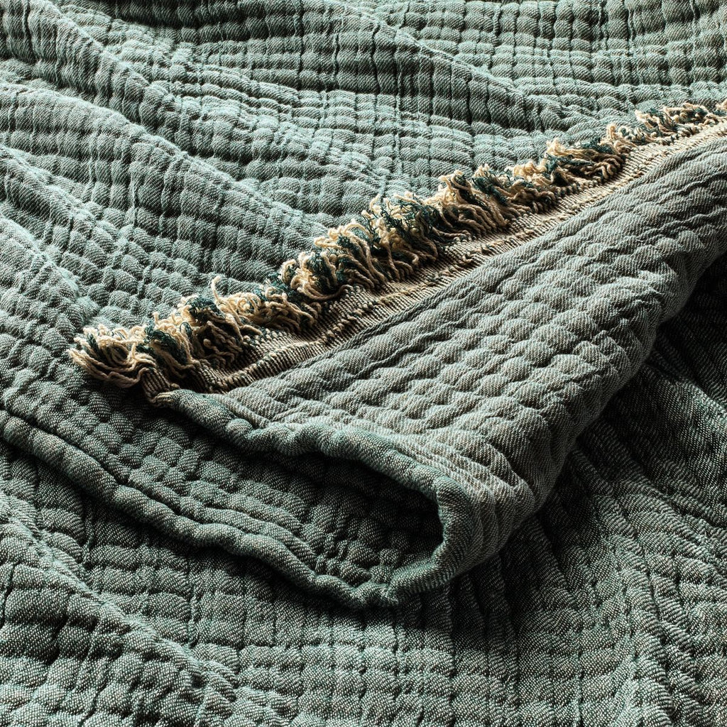 Colcha Reversible Texturizada | 100% Algodón Chambray | CASALUNA™