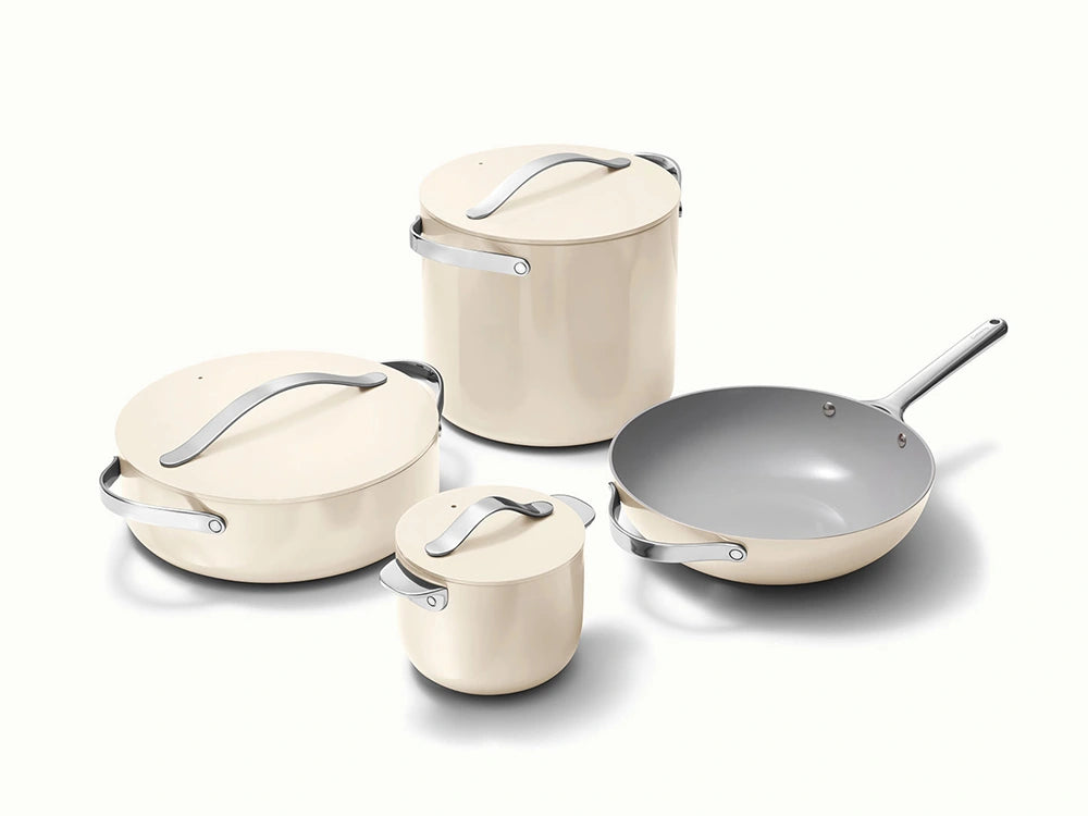 Caraway Cookware+ Collection | Set de Cocina de Cerámica | Color Crema