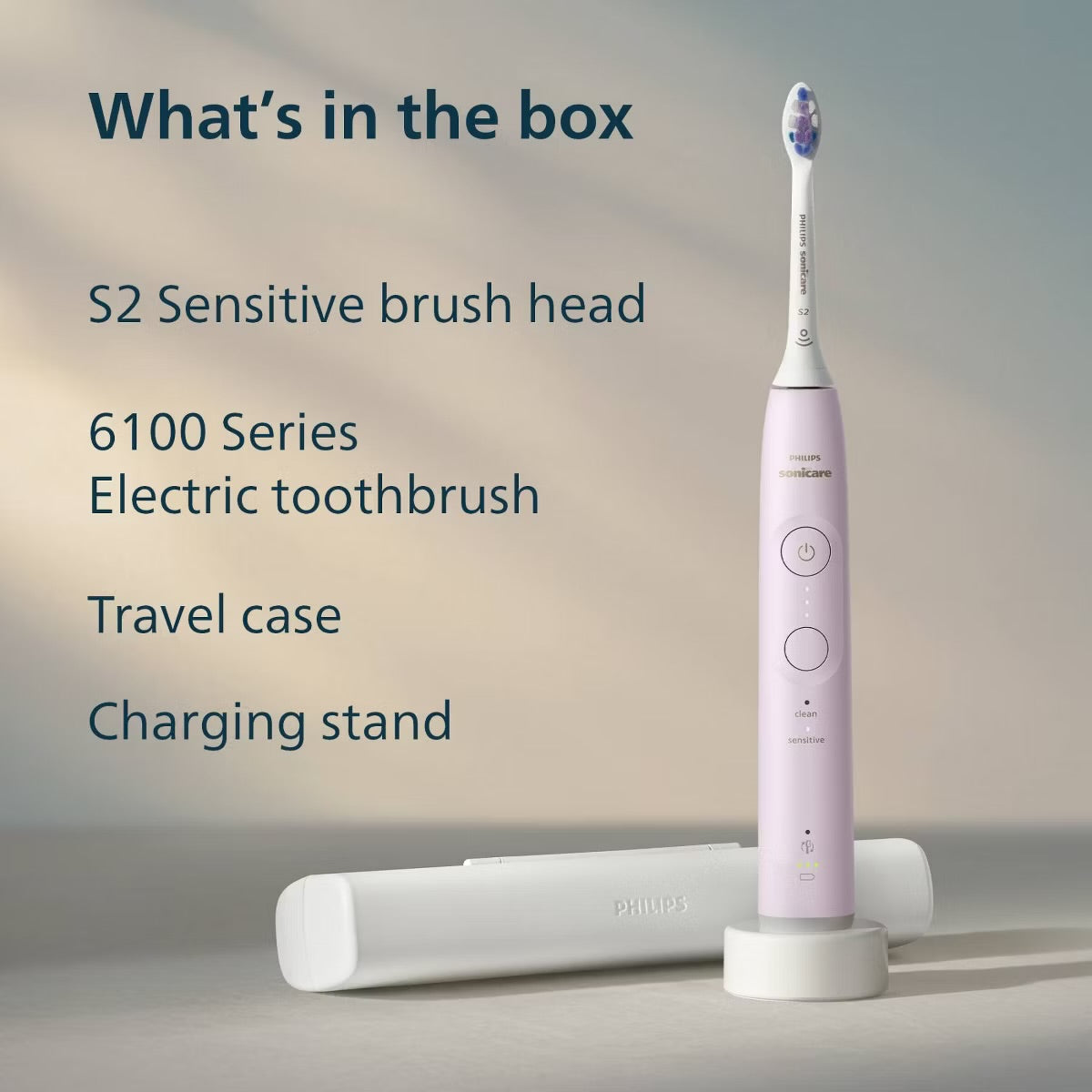 Philips Sonicare 6100™
Cepillo Dental Eléctrico Recargable · Light Pink