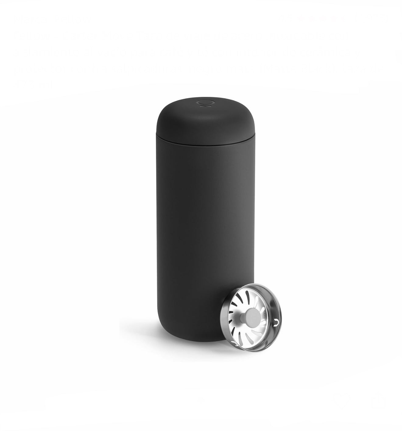 Fellow Carter Move Taza de Viaje | 473 ml | Matte Black