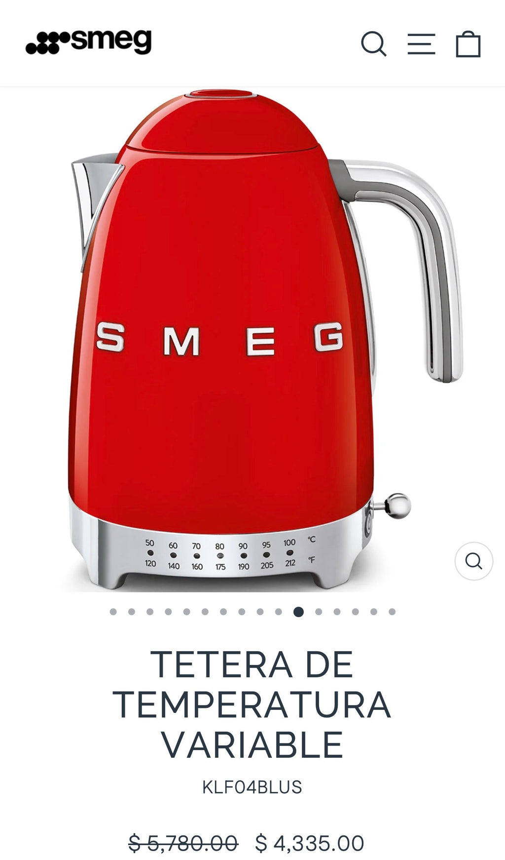 Hervidor de Temperatura Variable Retro de Acero Inoxidable | SMEG™