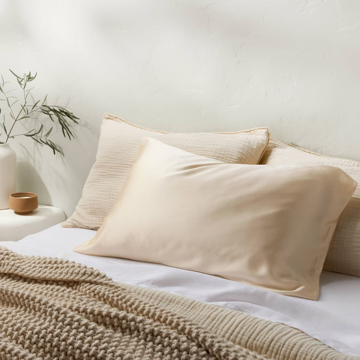 Funda de Almohada Standard Natural | 100% Seda | CASALUNA™