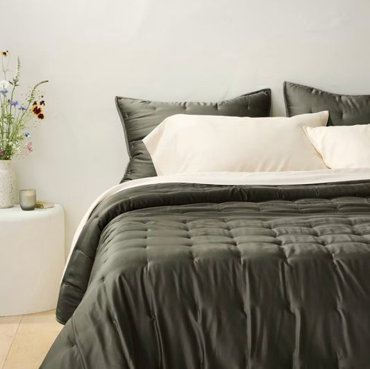 Juego de Colcha Ligera + Fundas de Almohada | Rayón de Bambú | CASALUNA™ Ideal para camas King y Cal King