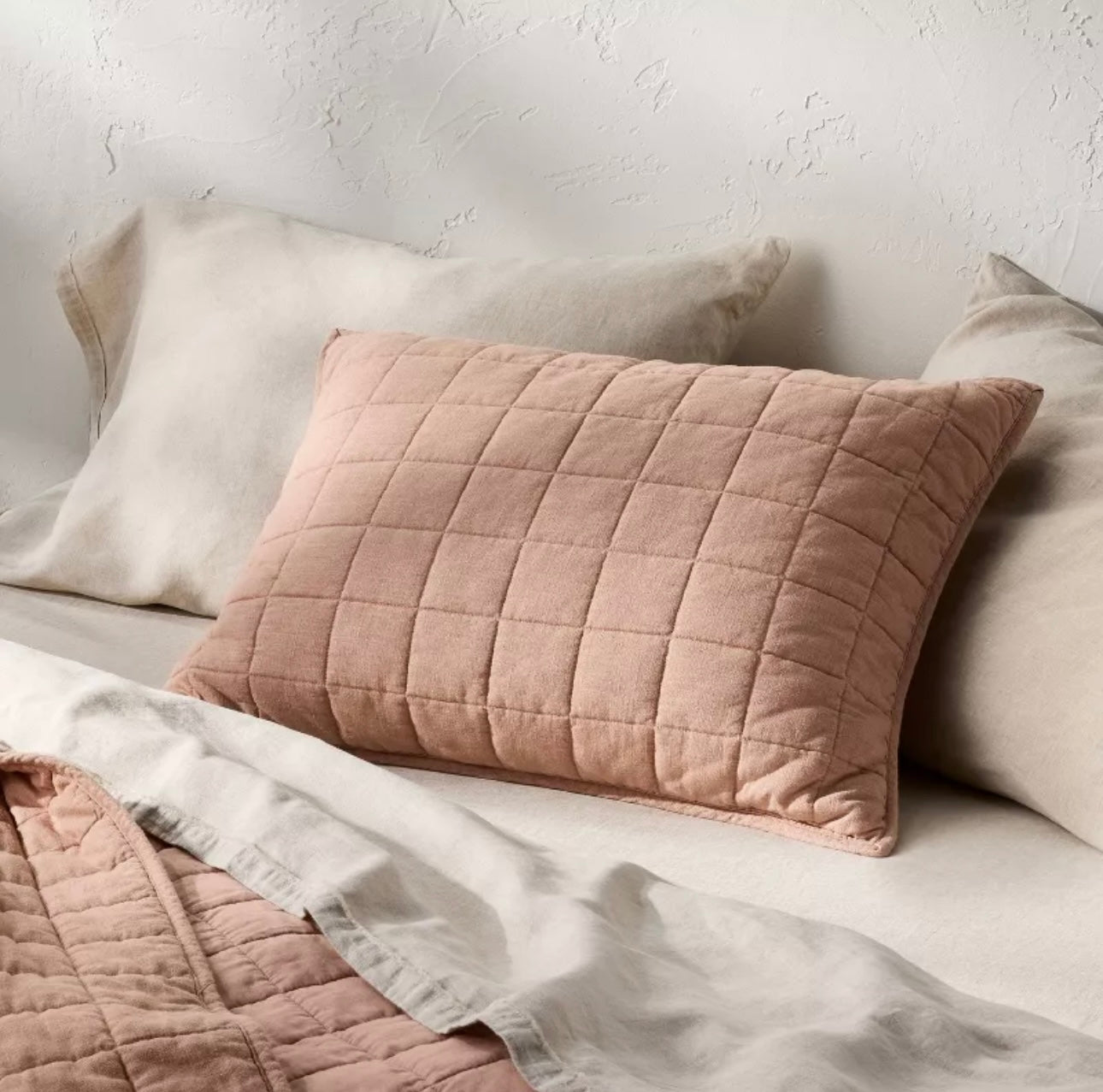 KING Fundas de Almohada Acolchadas | Mezcla de Lino | CASALUNA™