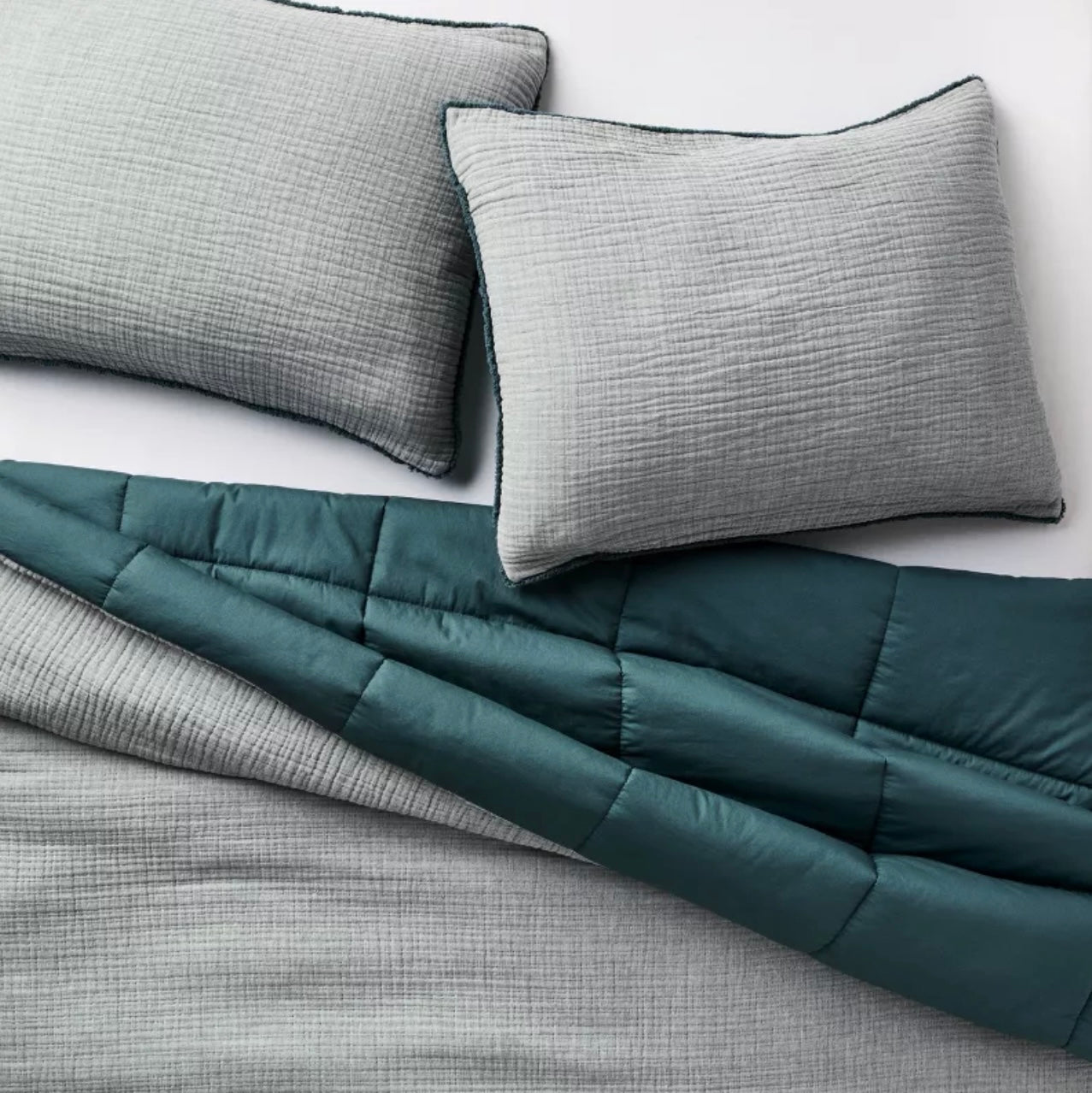 Juego de Edredón Texturizado Chambray | CASALUNA™ Ideal para camas King y Cal King