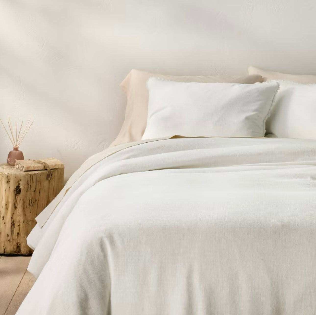 DUVET COVER y Fundas de Almohada | Mezcla de Lino Blanco | CASALUNA™ Ideal para camas Matrimonial y Queen  ¡𝘚𝘰𝘭𝘰 𝘲𝘶𝘦𝘥𝘢 1!