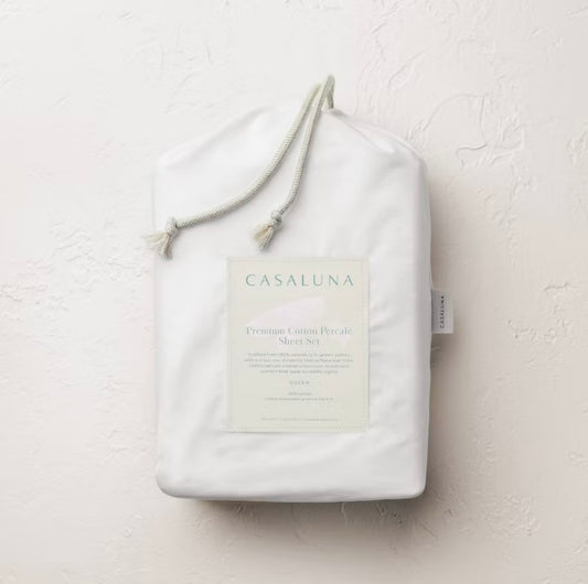 MATRIMONIAL Juego de Sábanas Lisas de Percal Supima Lavado 100% Algodón 250 Hilos | CASALUNA™
