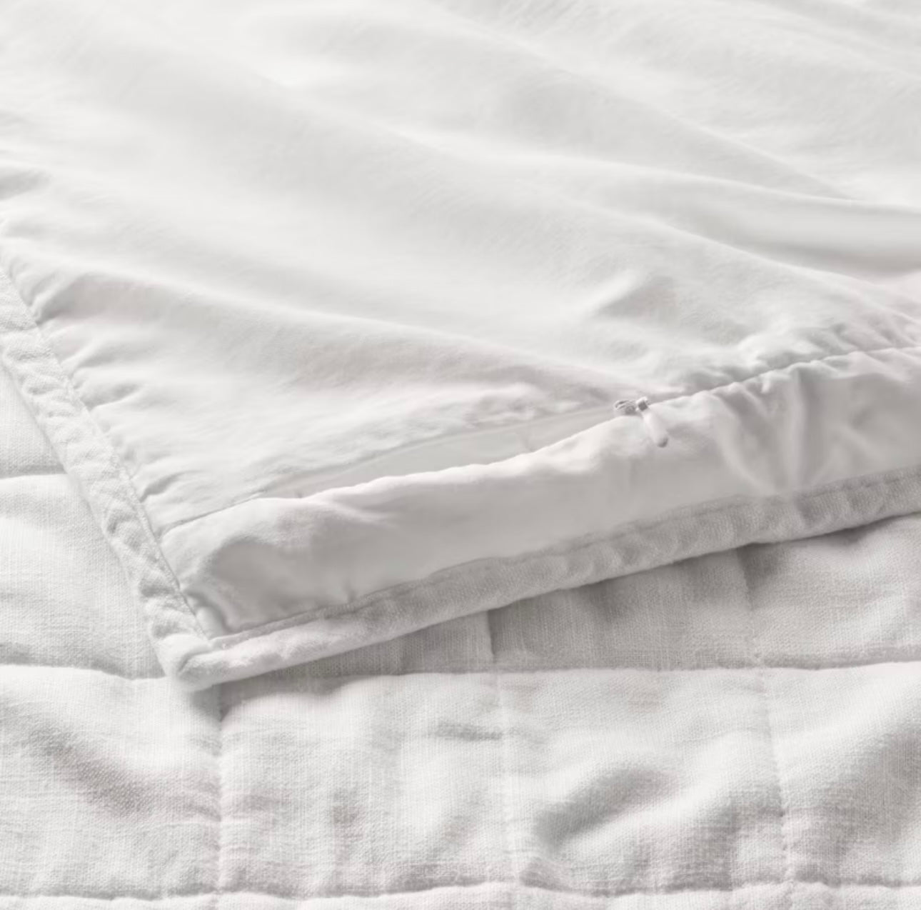 KING Fundas de Almohada Acolchadas | Mezcla de Lino Blanco | CASALUNA™