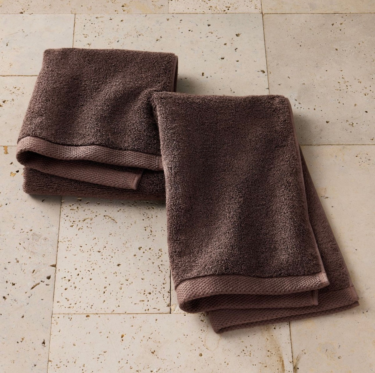 Set de 2 Toallas de Mano Orgánicas Tono Higo | 100% Algodón | CASALUNA™