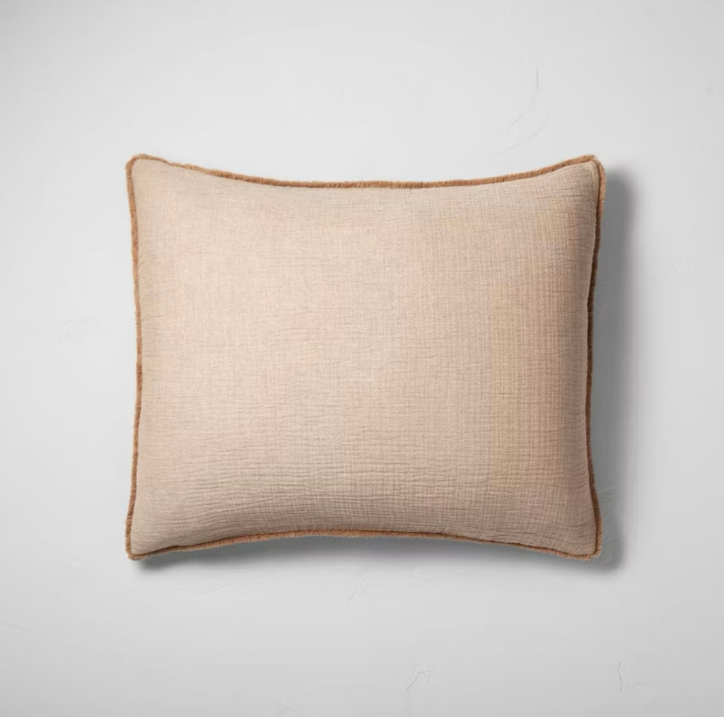 JUEGO DE 2 FUNDAS DE ALMOHADA DE ALGODÓN CHAMBRAY TEXTURIZADA MARRÓN CÁLIDO CASALUNA™