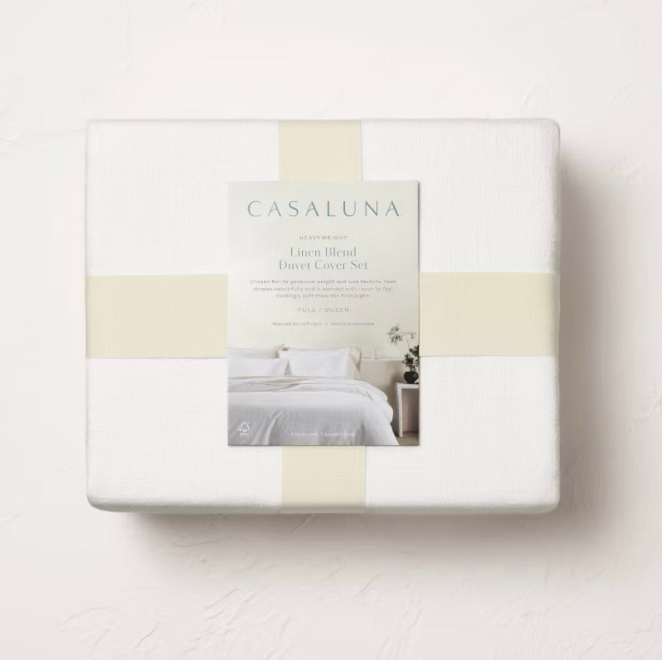 DUVET COVER y Fundas de Almohada | Mezcla de Lino Blanco | CASALUNA™ Ideal para camas Matrimonial y Queen  ¡𝘚𝘰𝘭𝘰 𝘲𝘶𝘦𝘥𝘢 1!