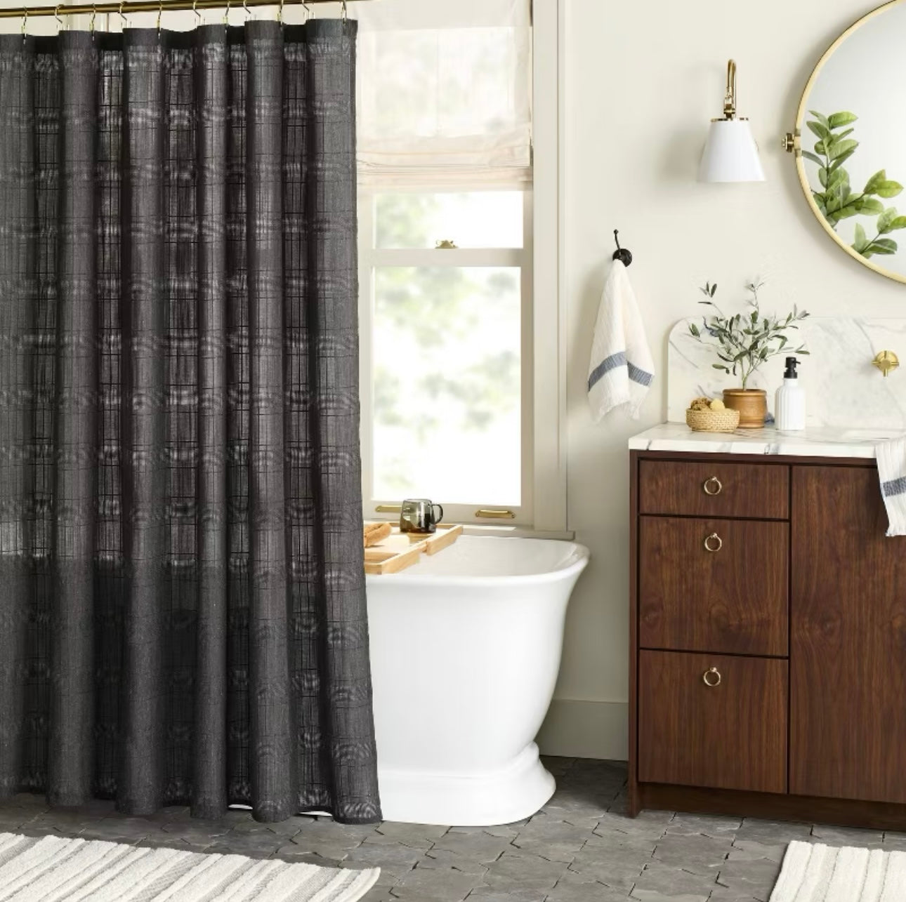 CORTINA DE DUCHA CUADRADA - HEARTH & HAND™