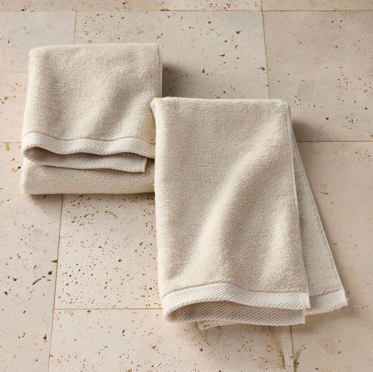 Set de 2 Toallas de Mano Orgánicas Tono Natural | 100% Algodón | CASALUNA™