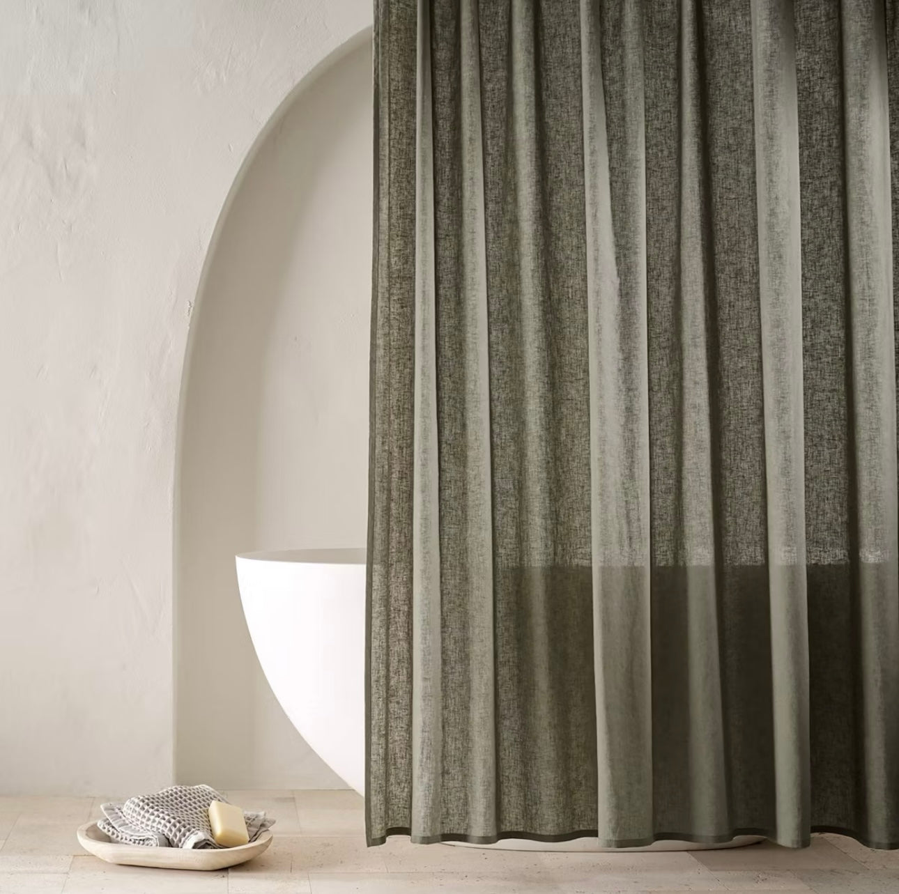 Cortina de ducha de lino - Casaluna™