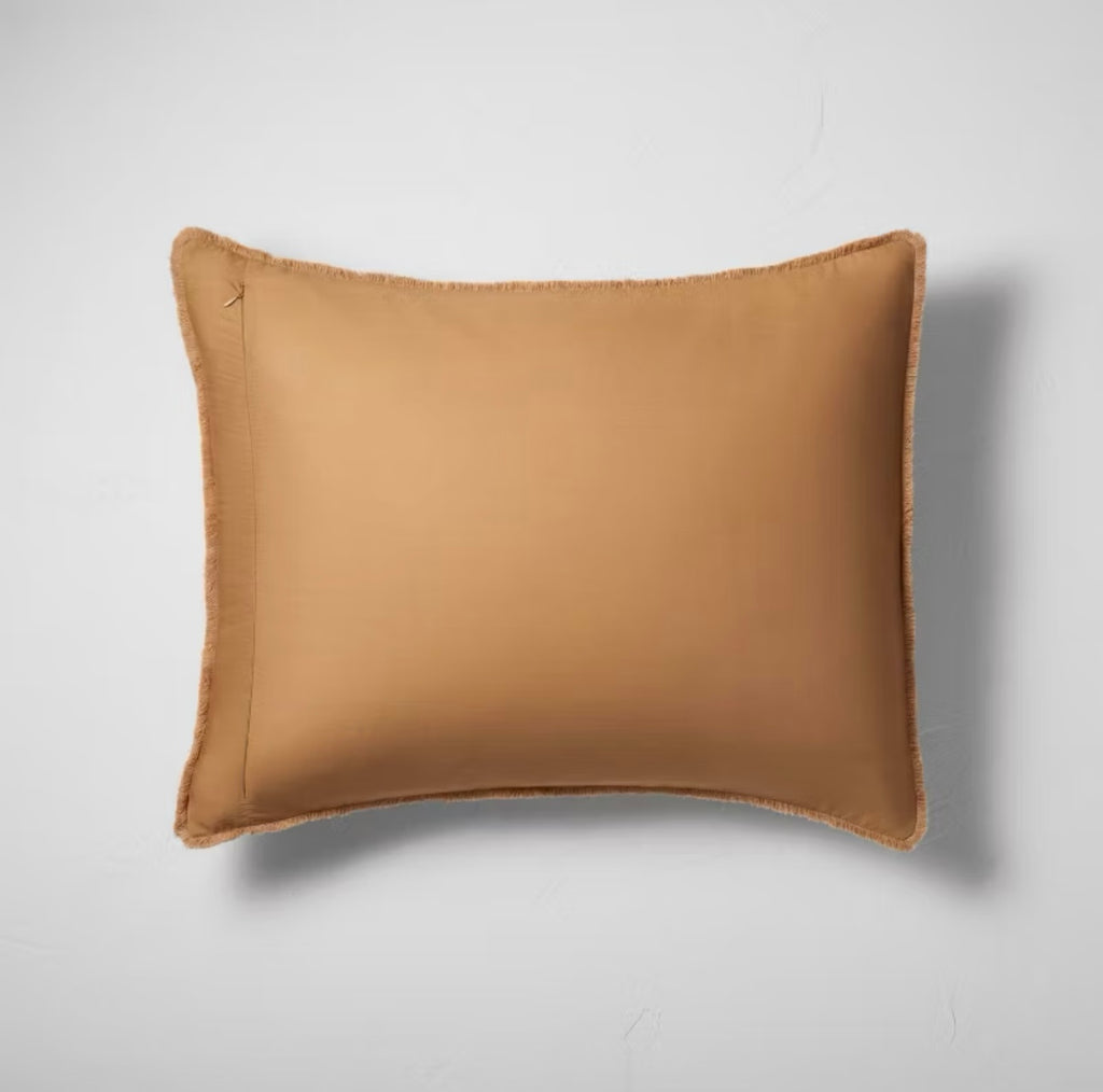 JUEGO DE 2 FUNDAS DE ALMOHADA DE ALGODÓN CHAMBRAY TEXTURIZADA MARRÓN CÁLIDO CASALUNA™