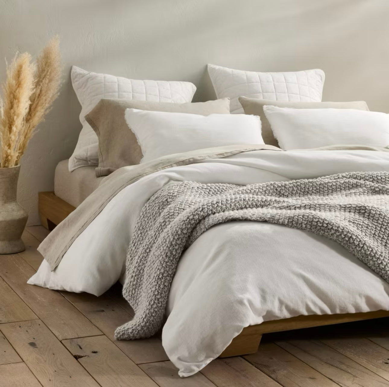 DUVET COVER y Fundas de Almohada | Mezcla de Lino Blanco | CASALUNA™ Ideal para camas Matrimonial y Queen  ¡𝘚𝘰𝘭𝘰 𝘲𝘶𝘦𝘥𝘢 1!