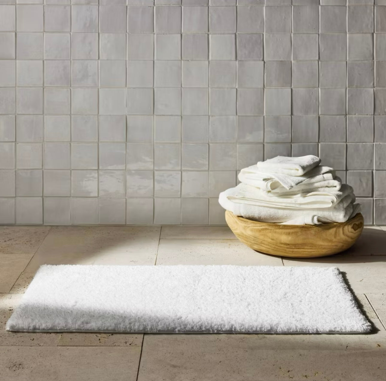 Alfombra de Baño Modal Blanca | 100% Algodón de Felpa | CASALUNA™