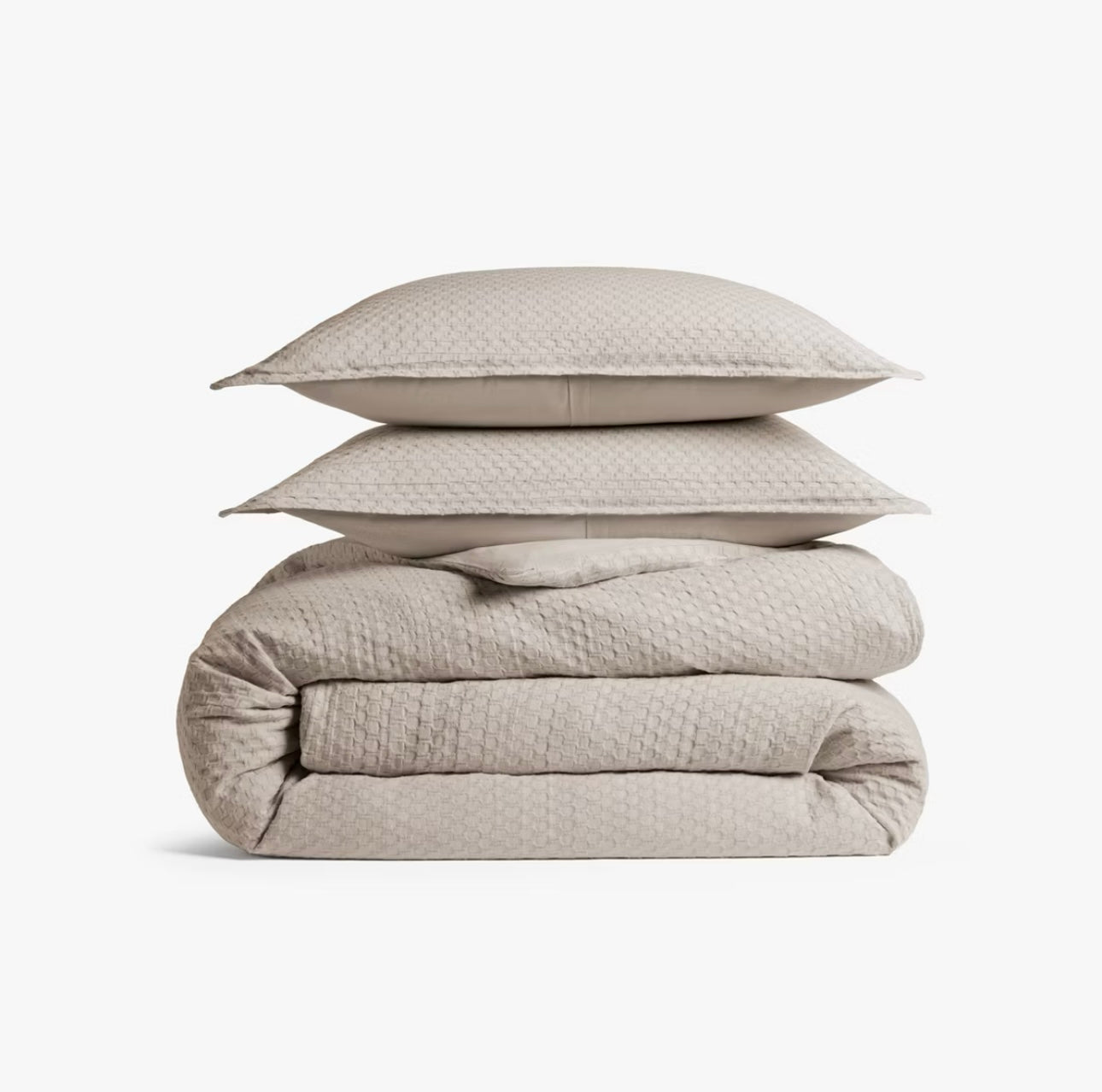 KING/Cal King Duvet Cover Set | 100% Algodón Textura Panal | PARACHUTE™