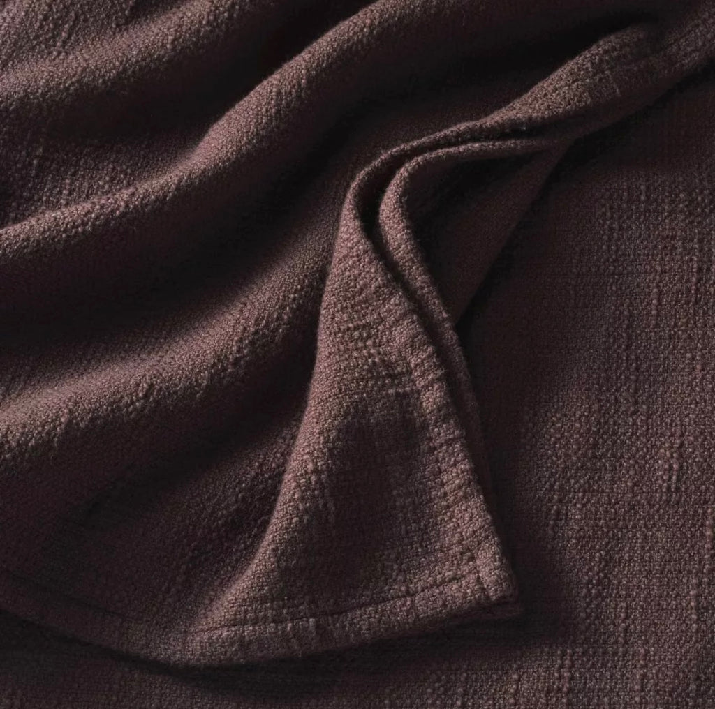 KING Manta 100% Algodón Tono Marrón Higo | CASALUNA™