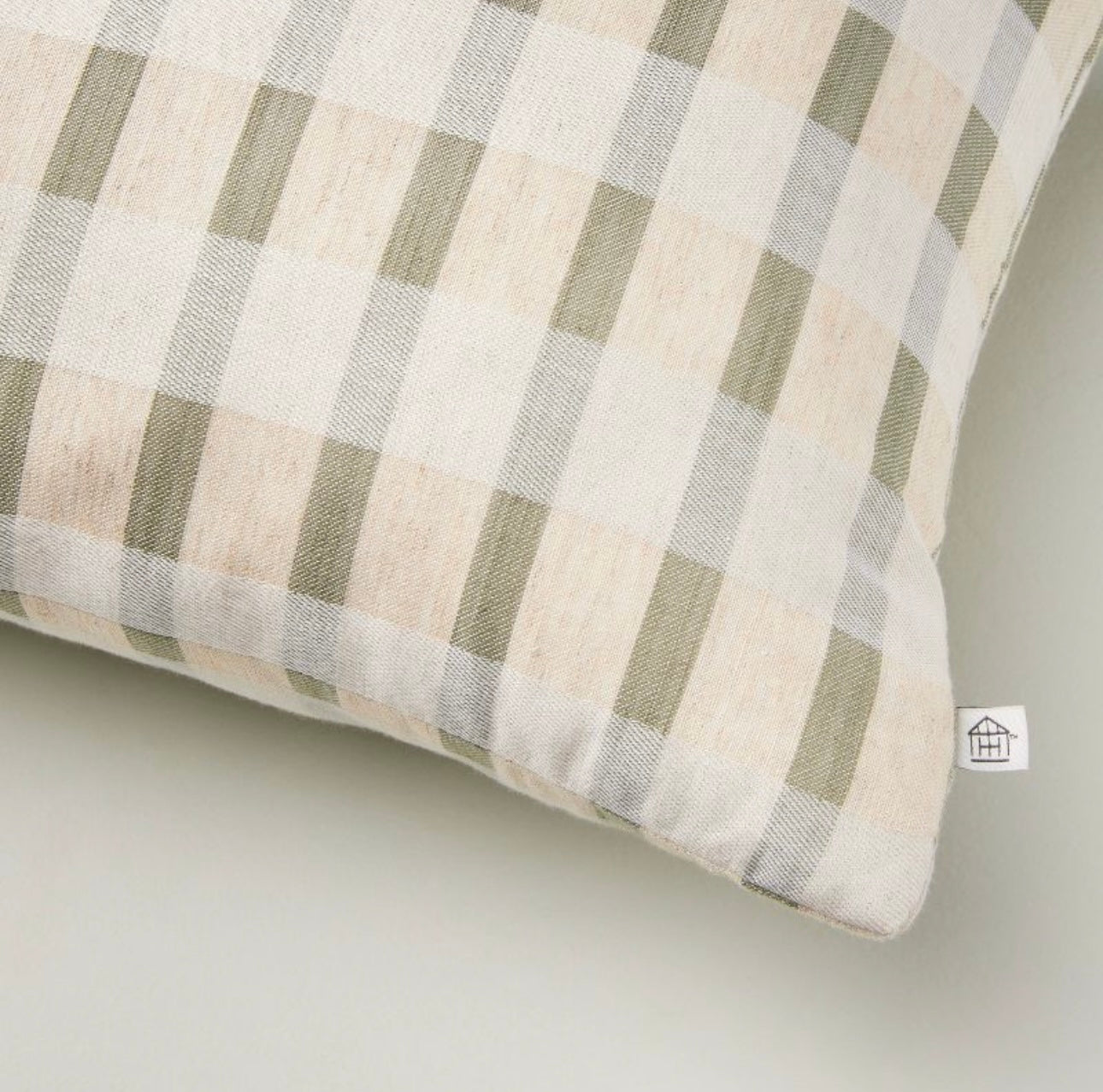 Almohada Lumbar de Rayas en Capas | Verde Salvia & Crema Natural | HEARTH & HAND™
