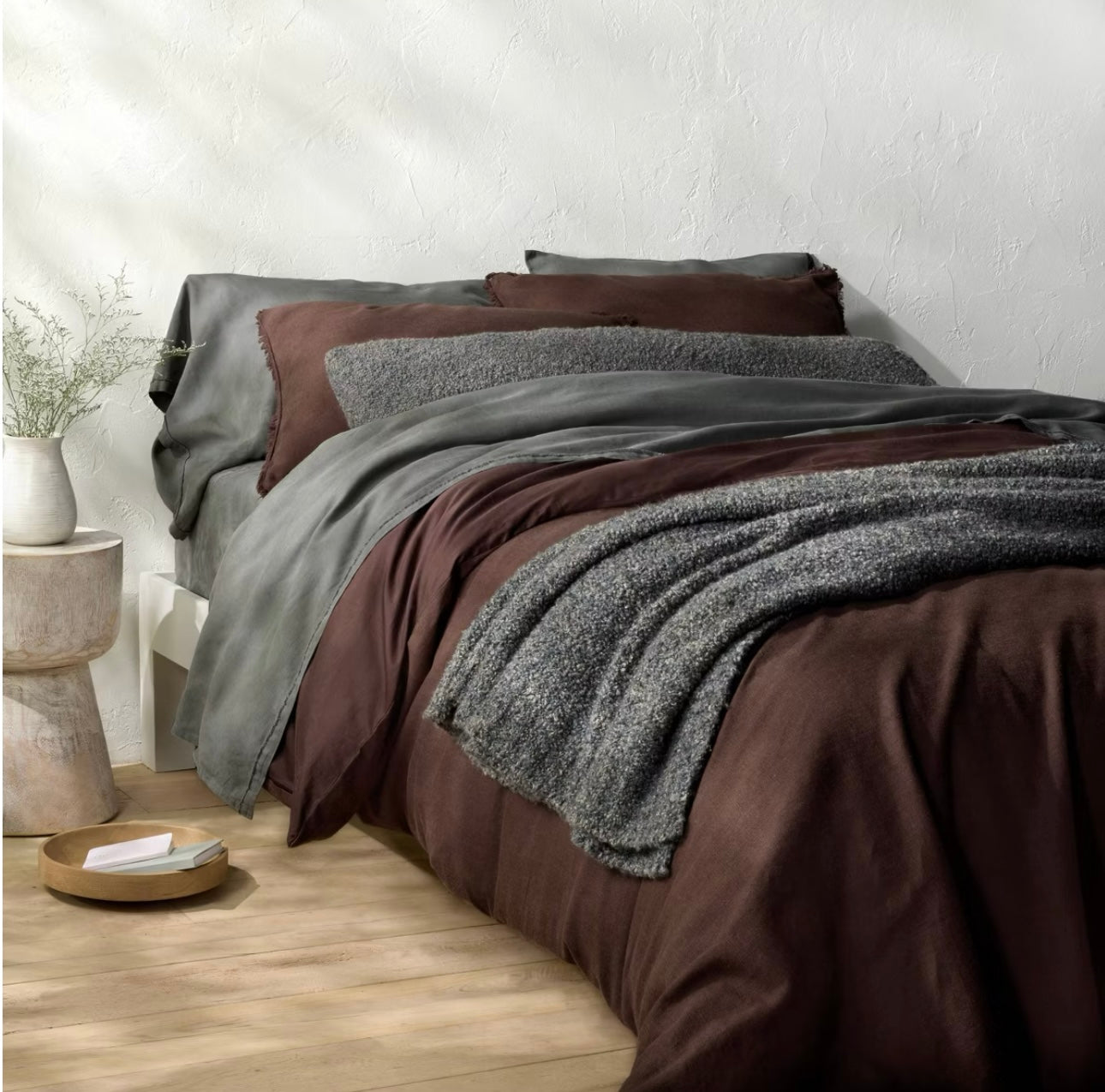 QUEEN Set de Sábanas 100% Lino | Dark Gray | CASALUNA™