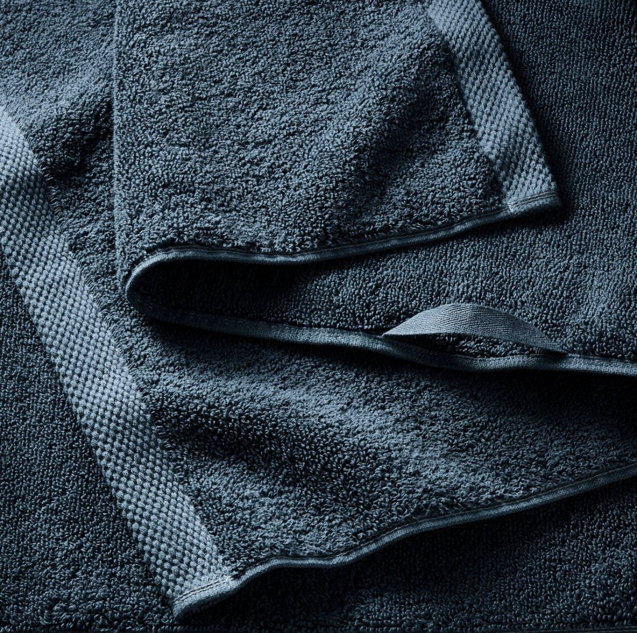 Set de 2 Toallas de Mano Orgánicas Tono Dark Mineral Blue | 100% Algodón | CASALUNA™